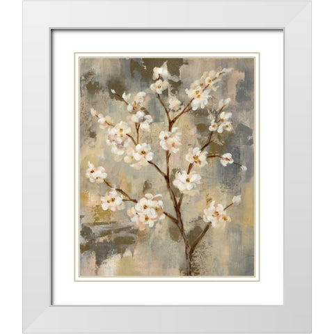 Neutral Branches II Crop White Modern Wood Framed Art Print with Double Matting by Vassileva, Silvia