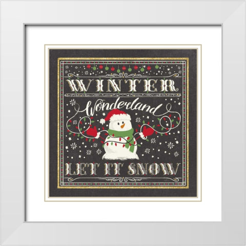 Winter Wonderland III-Let It Snow White Modern Wood Framed Art Print with Double Matting by Penner, Janelle