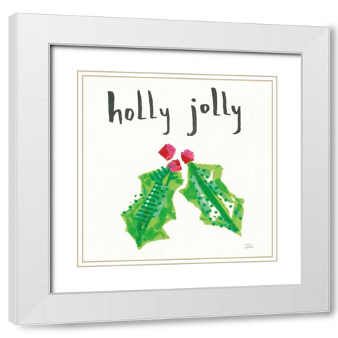 Joyful Season II White Modern Wood Framed Art Print with Double Matting by Averinos, Melissa