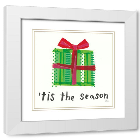 Joyful Season III White Modern Wood Framed Art Print with Double Matting by Averinos, Melissa