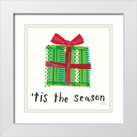 Joyful Season III White Modern Wood Framed Art Print with Double Matting by Averinos, Melissa