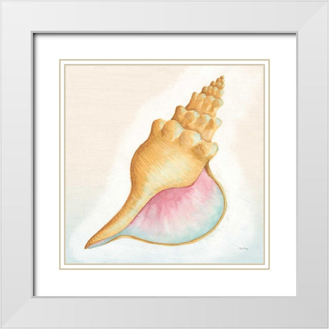 Boardwalk Conch White Modern Wood Framed Art Print with Double Matting by DeNeige, Elyse