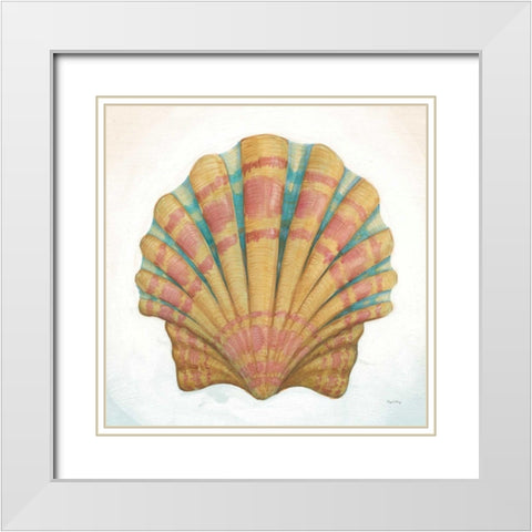 Boardwalk Scallop White Modern Wood Framed Art Print with Double Matting by DeNeige, Elyse