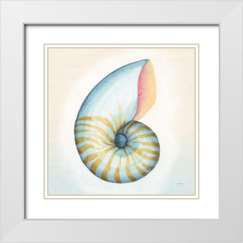 Boardwalk Nautilus White Modern Wood Framed Art Print with Double Matting by DeNeige, Elyse