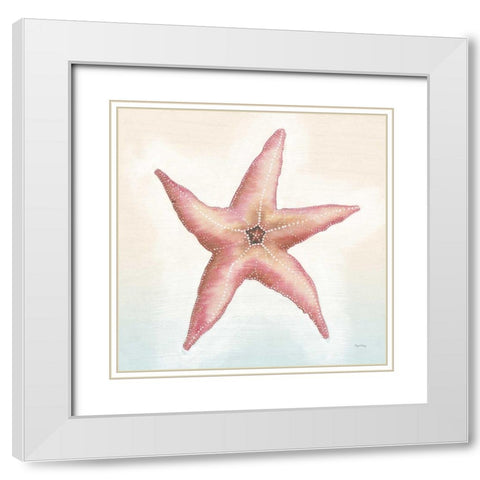 Boardwalk Starfish White Modern Wood Framed Art Print with Double Matting by DeNeige, Elyse