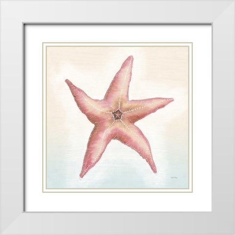 Boardwalk Starfish White Modern Wood Framed Art Print with Double Matting by DeNeige, Elyse