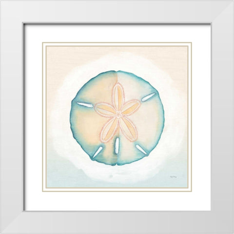 Boardwalk Sand Dollar White Modern Wood Framed Art Print with Double Matting by DeNeige, Elyse