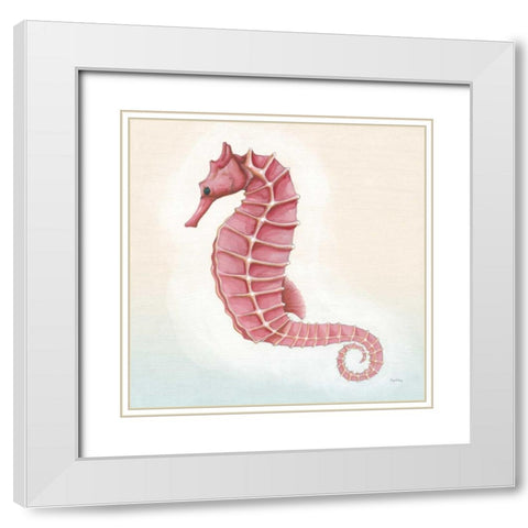 Boardwalk Seahorse White Modern Wood Framed Art Print with Double Matting by DeNeige, Elyse