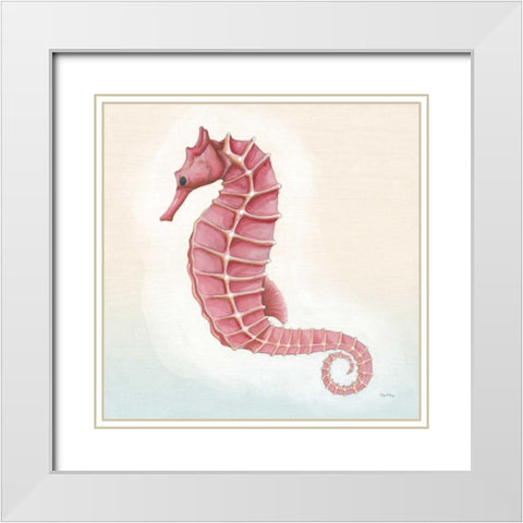 Boardwalk Seahorse White Modern Wood Framed Art Print with Double Matting by DeNeige, Elyse