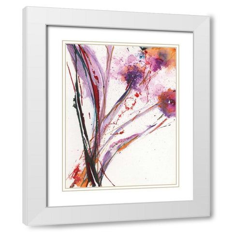 Floral Explosion III White Modern Wood Framed Art Print with Double Matting by Griggs, Jan