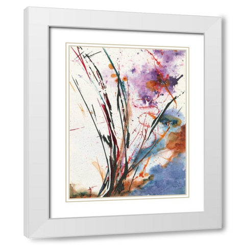 Floral Explosion IV White Modern Wood Framed Art Print with Double Matting by Griggs, Jan