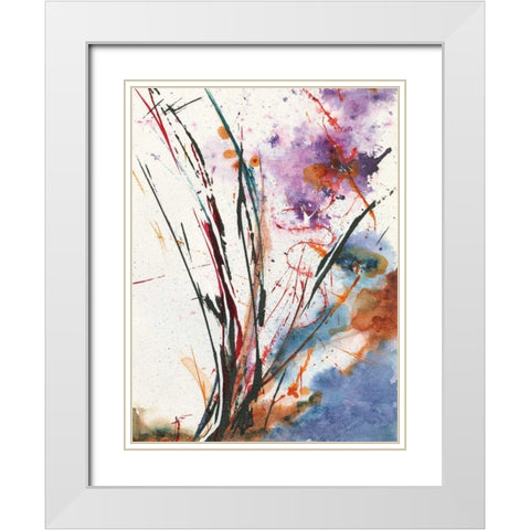Floral Explosion IV White Modern Wood Framed Art Print with Double Matting by Griggs, Jan