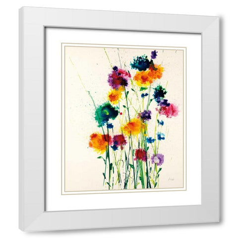 New Blooms White Modern Wood Framed Art Print with Double Matting by Griggs, Jan