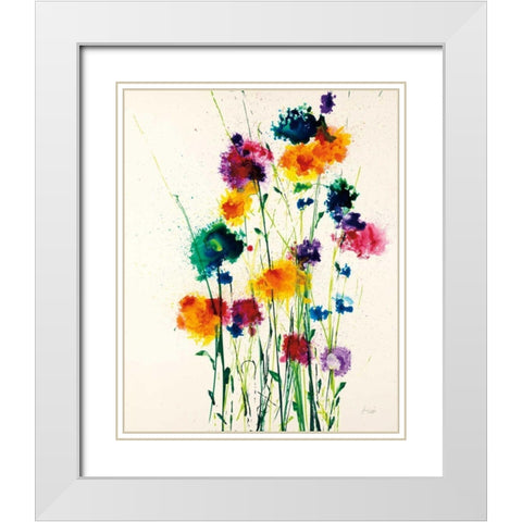 New Blooms White Modern Wood Framed Art Print with Double Matting by Griggs, Jan