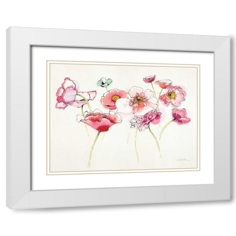Pink Somniferums Bright II White Modern Wood Framed Art Print with Double Matting by Novak, Shirley