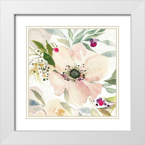 The Joy of White II White Modern Wood Framed Art Print with Double Matting by Rice, Kristy