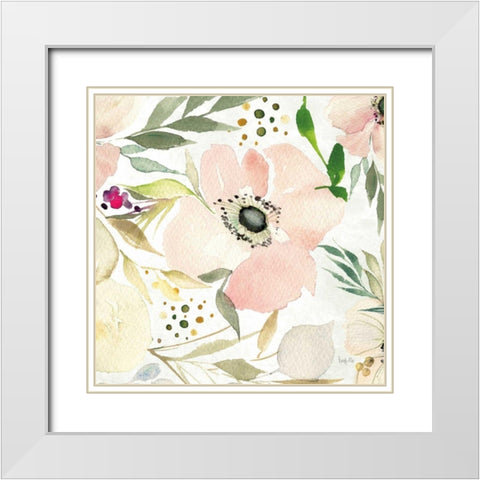 The Joy of White III White Modern Wood Framed Art Print with Double Matting by Rice, Kristy