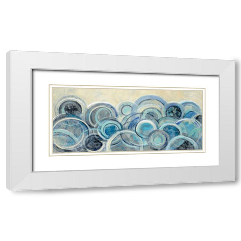 Variation Blue White Modern Wood Framed Art Print with Double Matting by Vassileva, Silvia