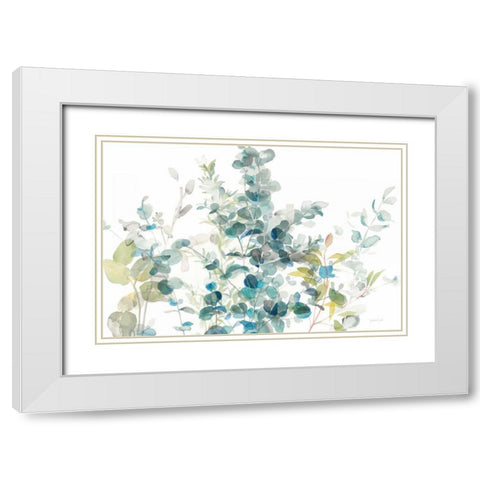 Eucalyptus I White Crop White Modern Wood Framed Art Print with Double Matting by Nai, Danhui