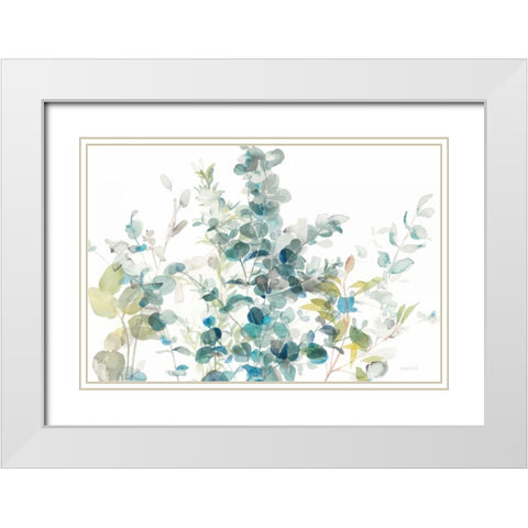 Eucalyptus I White Crop White Modern Wood Framed Art Print with Double Matting by Nai, Danhui