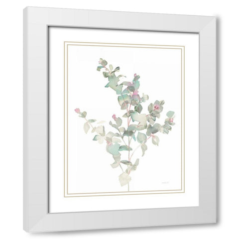 Eucalyptus II White White Modern Wood Framed Art Print with Double Matting by Nai, Danhui