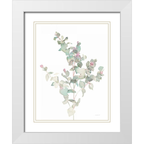 Eucalyptus II White White Modern Wood Framed Art Print with Double Matting by Nai, Danhui