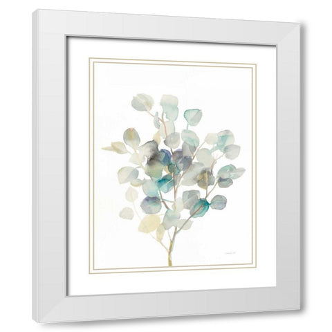 Eucalyptus III White White Modern Wood Framed Art Print with Double Matting by Nai, Danhui