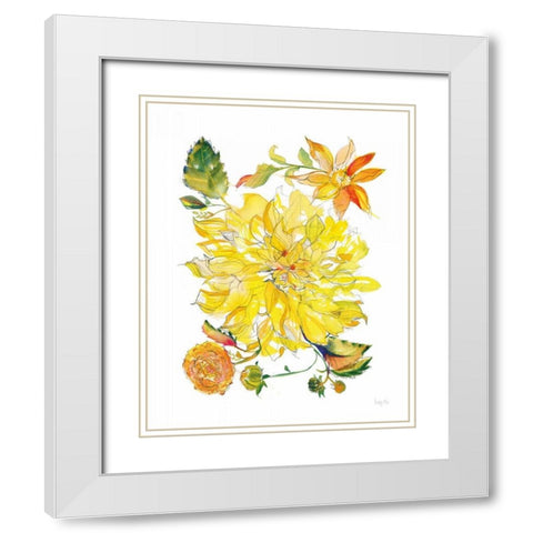 Dahlia Delight of the Day III White Modern Wood Framed Art Print with Double Matting by Rice, Kristy