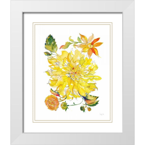 Dahlia Delight of the Day III White Modern Wood Framed Art Print with Double Matting by Rice, Kristy