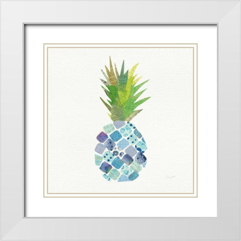 Tropical Fun Pineapple II White Modern Wood Framed Art Print with Double Matting by Prahl, Courtney