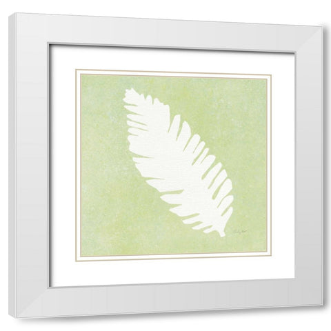 Tropical Fun Palms Silhouette IV White Modern Wood Framed Art Print with Double Matting by Prahl, Courtney