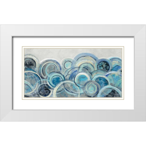 Variation Blue Grey Crop White Modern Wood Framed Art Print with Double Matting by Vassileva, Silvia