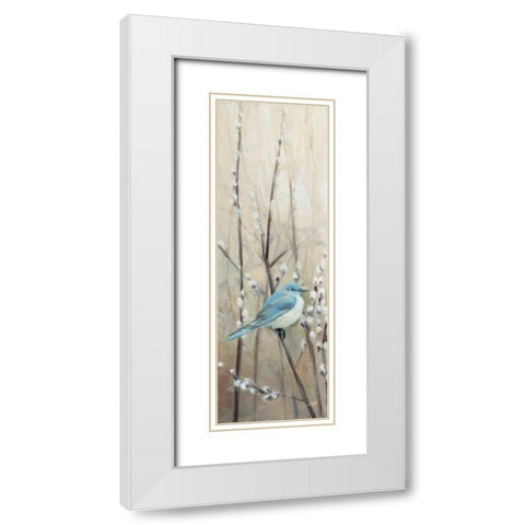 Pretty Birds Neutral II White Modern Wood Framed Art Print with Double Matting by Purinton, Julia