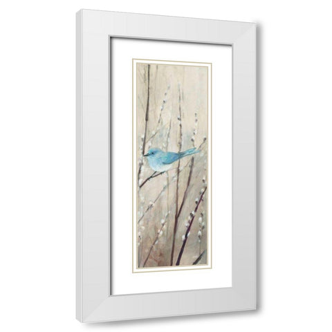 Pretty Birds Neutral III White Modern Wood Framed Art Print with Double Matting by Purinton, Julia