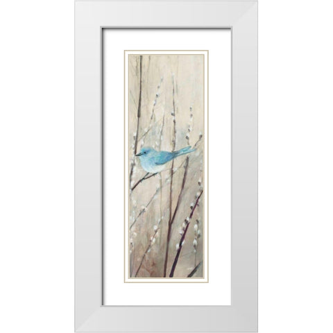 Pretty Birds Neutral III White Modern Wood Framed Art Print with Double Matting by Purinton, Julia