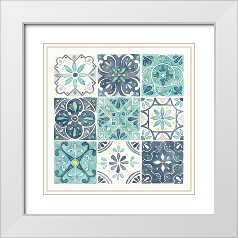 Garden Getaway Pattern I White Modern Wood Framed Art Print with Double Matting by Marshall, Laura