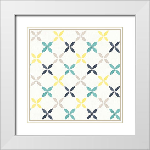 Garden Getaway Pattern IIA White Modern Wood Framed Art Print with Double Matting by Marshall, Laura