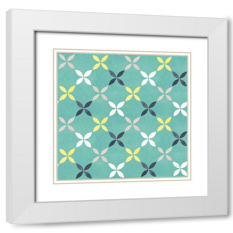 Garden Getaway Pattern IID White Modern Wood Framed Art Print with Double Matting by Marshall, Laura
