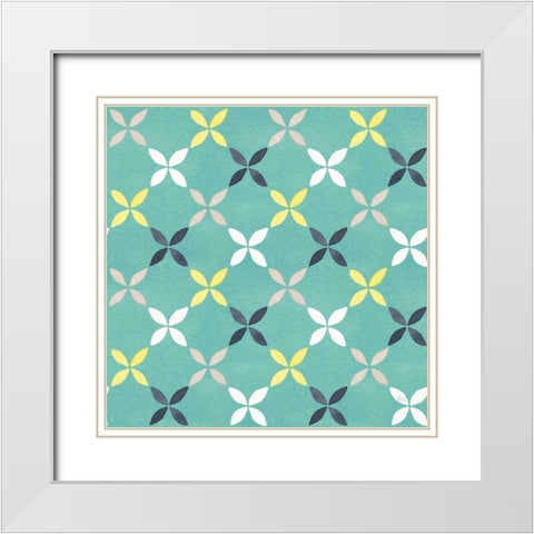 Garden Getaway Pattern IID White Modern Wood Framed Art Print with Double Matting by Marshall, Laura