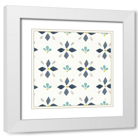 Garden Getaway Pattern VA White Modern Wood Framed Art Print with Double Matting by Marshall, Laura