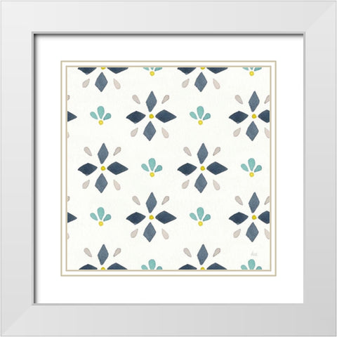 Garden Getaway Pattern VA White Modern Wood Framed Art Print with Double Matting by Marshall, Laura