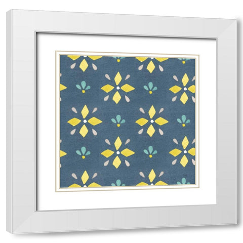 Garden Getaway Pattern VB White Modern Wood Framed Art Print with Double Matting by Marshall, Laura
