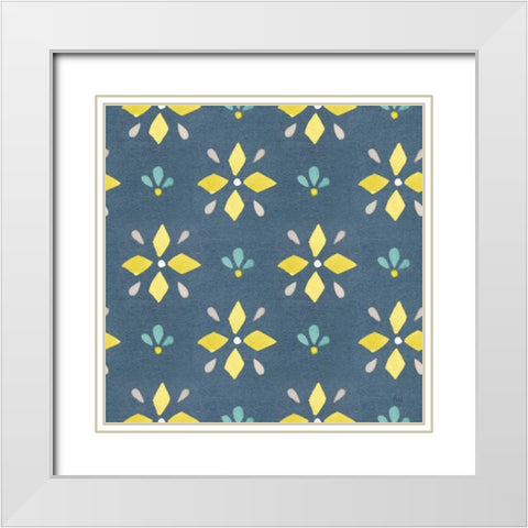 Garden Getaway Pattern VB White Modern Wood Framed Art Print with Double Matting by Marshall, Laura