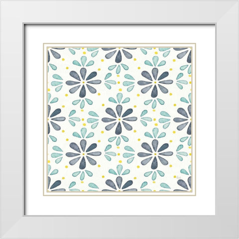 Garden Getaway Pattern XIII White Modern Wood Framed Art Print with Double Matting by Marshall, Laura