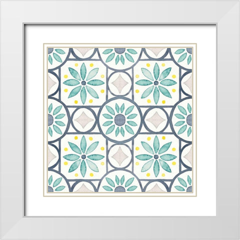 Garden Getaway Pattern XV White Modern Wood Framed Art Print with Double Matting by Marshall, Laura