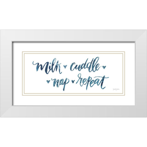 Sweet Baby Boy III White Modern Wood Framed Art Print with Double Matting by Jackson, Jenaya
