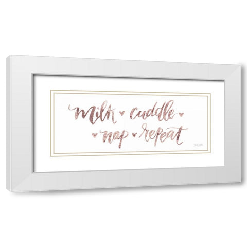 Sweet Baby Girl III White Modern Wood Framed Art Print with Double Matting by Jackson, Jenaya