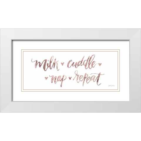Sweet Baby Girl III White Modern Wood Framed Art Print with Double Matting by Jackson, Jenaya
