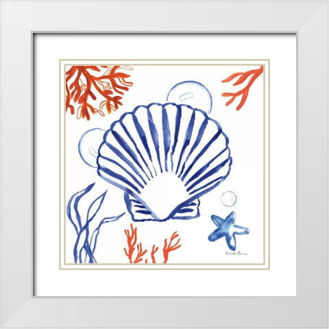 Coastal Jewels III White Modern Wood Framed Art Print with Double Matting by Zaman, Farida