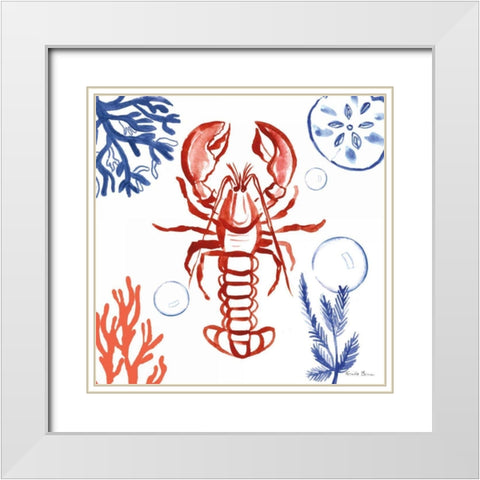 Coastal Jewels VI White Modern Wood Framed Art Print with Double Matting by Zaman, Farida